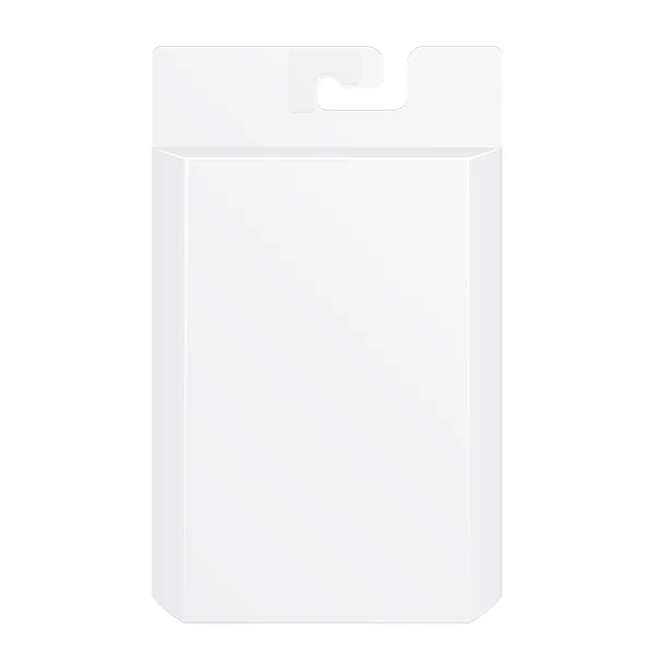 Caja blanca del paquete del producto con la ilustración de la ventana aislada en fondo blanco. Plantilla Mock Up listo para su diseño. Producto Embalaje Vector EPS10 — Archivo Imágenes Vectoriales