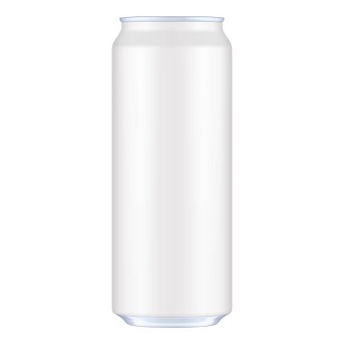 Beyaz Metal alüminyum içecek 500 ml. Mockup şablon hazır tasarımınız için olabilir. Beyaz arka plan üzerinde izole. Ürün Ambalaj. Vektör Eps10 ürün ambalaj vektör Eps10