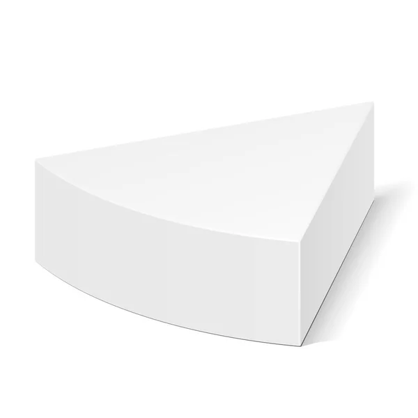 Embalaje blanco de la caja del triángulo del cartón para la comida, el regalo u otros productos. Ilustración Aislado sobre fondo blanco. Plantilla Mock Up listo para su diseño. Producto Embalaje Vector EPS10 — Vector de stock