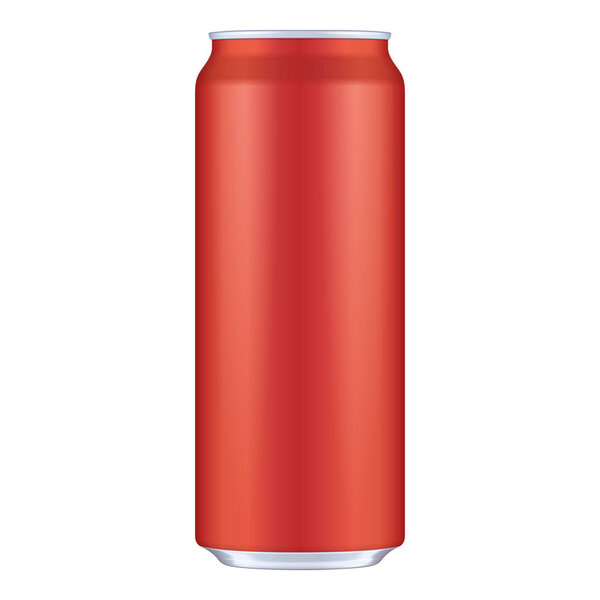 Red Metal Aluminum Beverage Drink Can 500ml. Mockup Template Ready For Your Design. Isolated On White Background. Product Packing. Vector EPS10 Product Packing Vector EPS10
