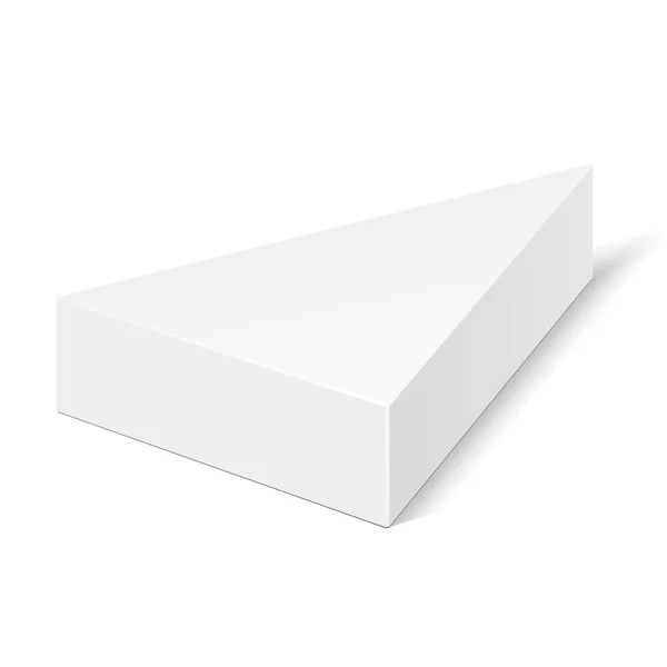 Embalaje blanco de la caja del triángulo del cartón para la comida, el regalo u otros productos. Ilustración Aislado sobre fondo blanco. Plantilla Mock Up listo para su diseño. Producto Embalaje Vector EPS10 — Vector de stock