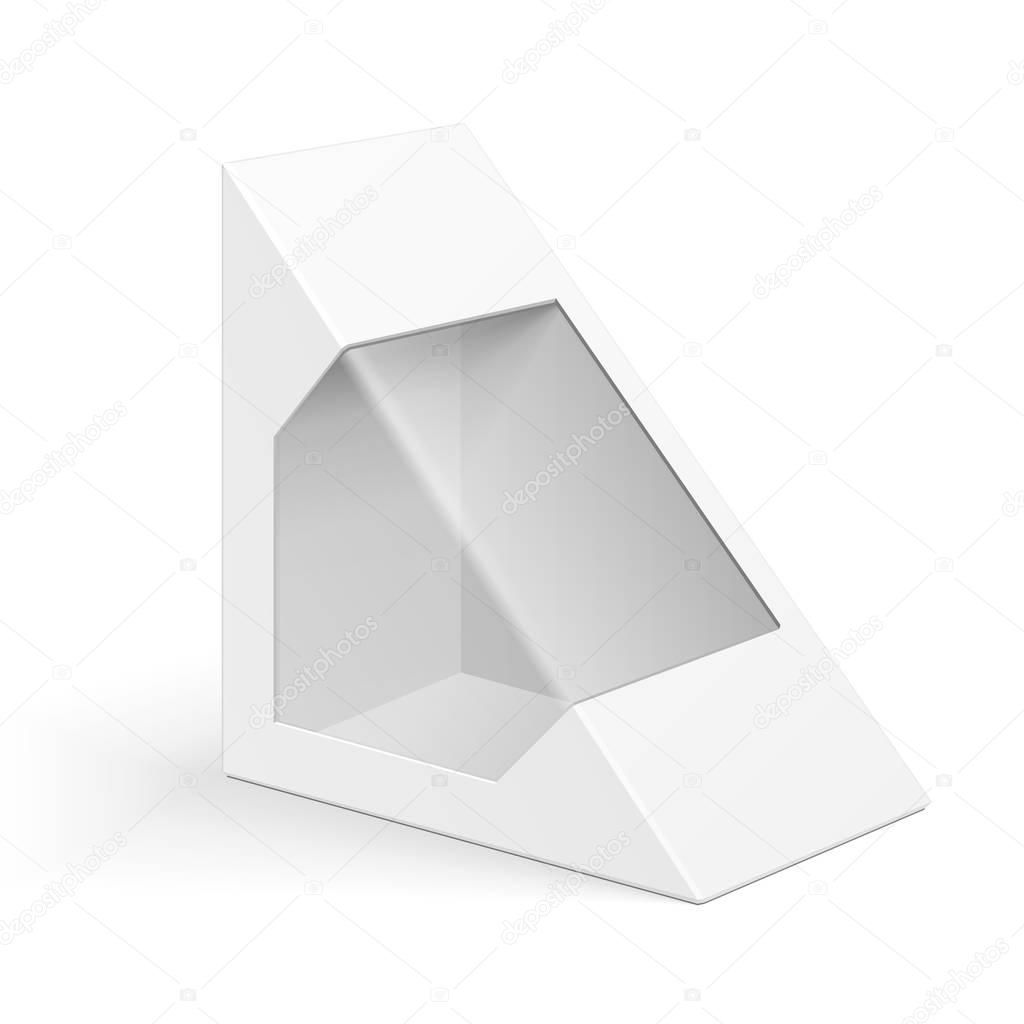 Download White Cardboard Triangle Box Packaging For Sandwich Food Gift Or Other Products Illustration Isolated On White Background Mock Up Template Ready For Your Design Product Packing Vector Eps10 Premium Vector In PSD Mockup Templates