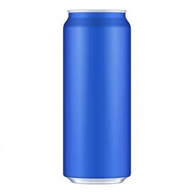 Mavi Metal alüminyum içecek 500 ml. Mockup şablon hazır tasarımınız için olabilir. Beyaz arka plan üzerinde izole. Ürün Ambalaj. Vektör Eps10 ürün ambalaj vektör Eps10