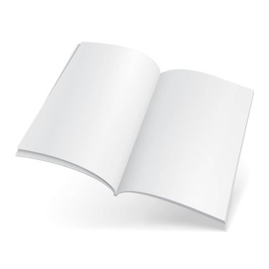 Boş uçan dergi, kitap, kitapçık, broşür, kapak. İllüstrasyon izole beyaz arka plan üzerinde. Şablon hazır tasarımınız için alay. Vektör Eps10