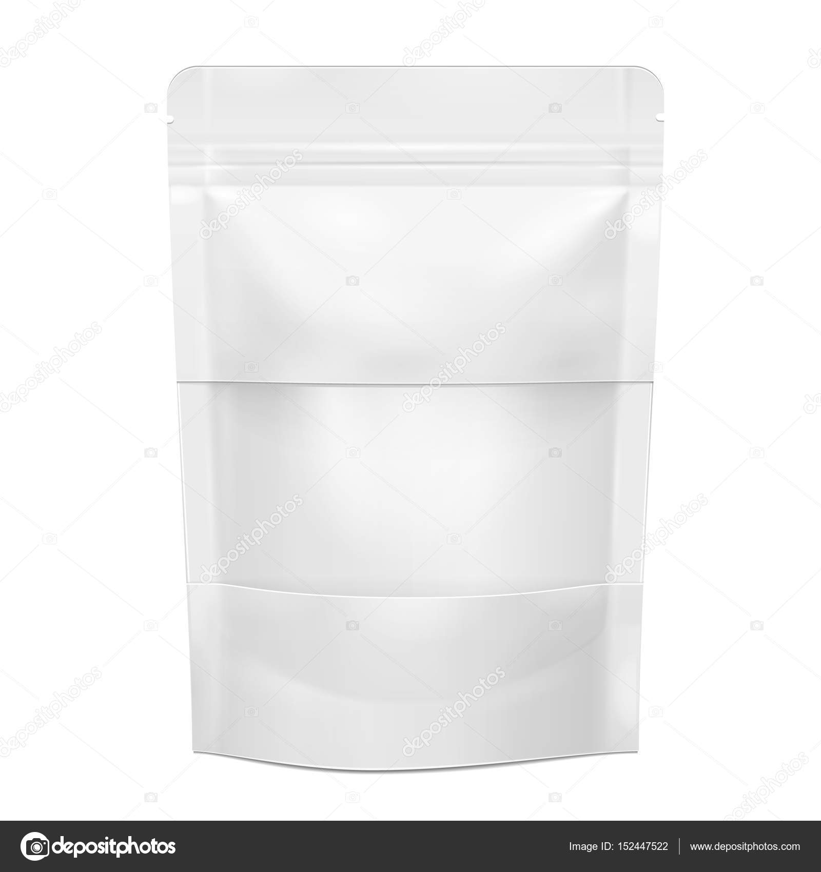 White Blank Foil Food Doy Pack Stand Up Pouch Bag Packaging With Zipper