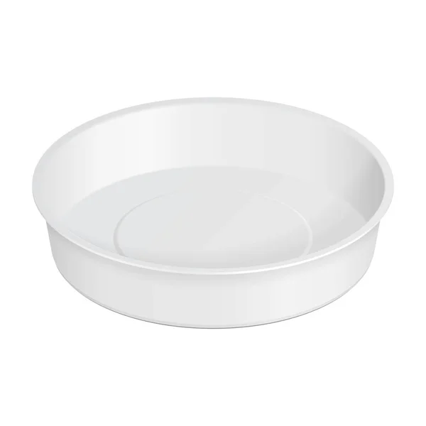 Λευκή γύρος άδειο κενό φελιζόλ άνοιξε το κουτί συσκευασίας δίσκος πλαστικό φαγητό, κάλυμμα. Εικονογράφηση που απομονώνονται σε λευκό φόντο. Mock Up έτοιμο πρότυπο για το σχεδιασμό σας. Διάνυσμα Eps10 — Διανυσματικό Αρχείο