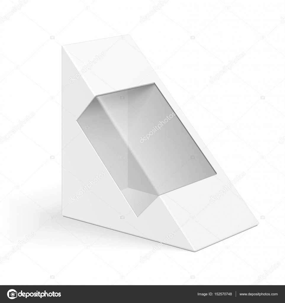 white cardboard triangle box packaging for sandwich food gift or