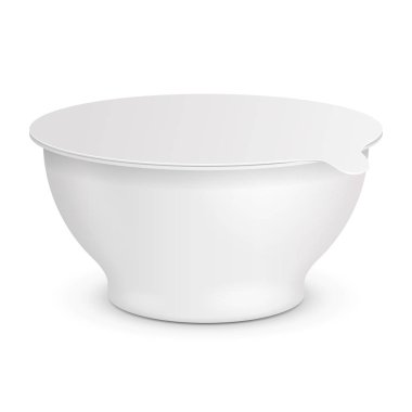 Tatlı, yoğurt, dondurma, ekşi krema için gıda plastik küvet kova kapsayıcı. İllüstrasyon izole beyaz arka plan üzerinde. Şablon hazır tasarımınız için alay. Ürün Ambalaj vektör Eps10