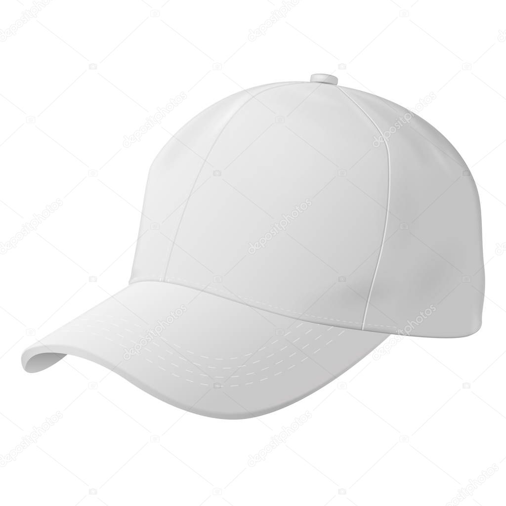 Unisex Outdoor Sport Baseball, Golf, Tennis, Hiking, Uniform Cap Hat. Illustration Isolated On White Background. Mock Up Template Ready For Your Design. Vector EPS10