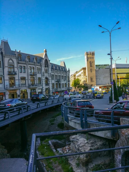 Straße Der Altstadt Von Tiflis Das Fundament Der Alten Häuser — Stockfoto