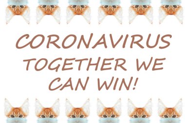Cat in mask save you cat save life from coronavirus. Ginger cat in a mask save cats save life from coronavirus. Cats must also be quarantined in isolation. Cats can become infected with coronavirus Covid 19 clipart