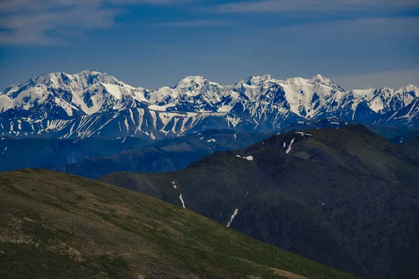 Espectacular Vista Desde Cima Montaña Hasta Cordillera Distrito Ulagansky República — Foto de Stock