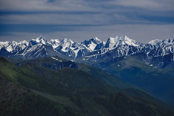 Espetacular Vista Topo Montanha Para Cordilheira Distrito Ulagansky República Altai — Fotografia de Stock
