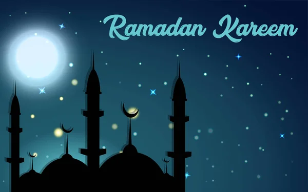 Ramadan Kareem Vektor Grafik Illustration Välkomnar Månaden Full Välsignelser Och — Stock vektor
