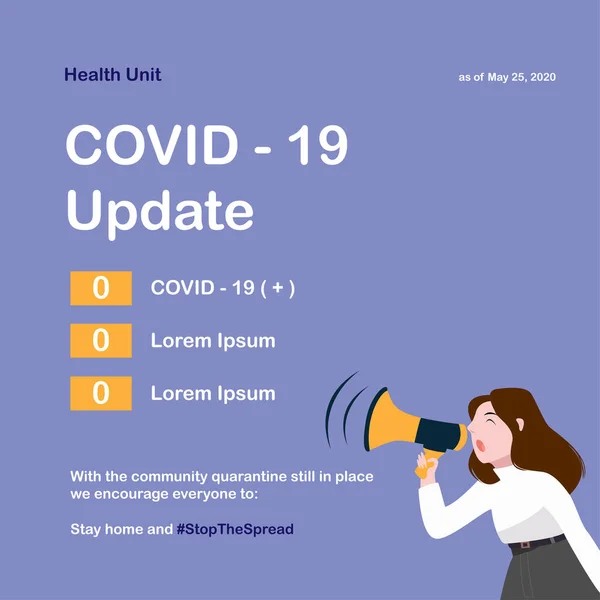 Coronavirus Covid Jednoduchá Ilustrační Situační Zpráva Pro Sociální Média — Stockový vektor