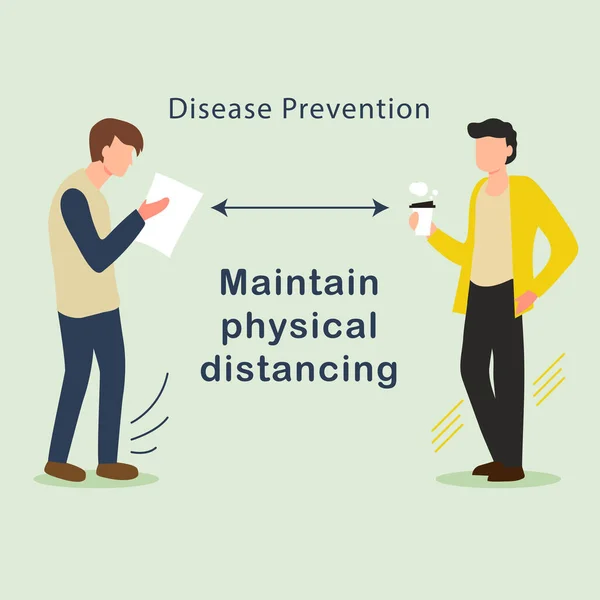 Illustrazione Grafica Vettoriale Della Prevenzione Delle Malattie Distanza Fisica Uso — Vettoriale Stock