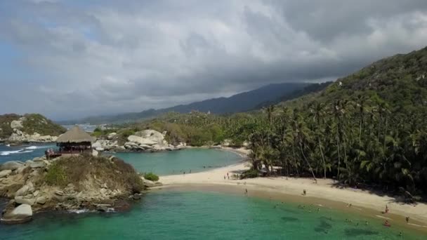 Tayrona Park San Juan Del Guia Stranden Flygresor Colombia — Stockvideo