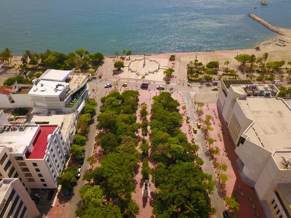 Veduta Aerea Del Parco Bolivar Del Malecon Del Mare Santa — Foto Stock