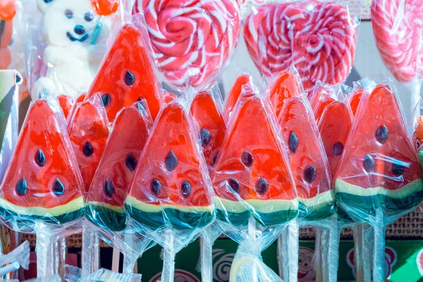 Candies, handmade candy in the form of watermelon. Handwork, hobbies, crafts.