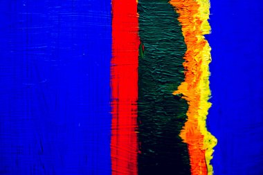 Mavi, kırmızı, yeşil, sarı boyalı yağ dokusu. Soyut arkaplan.