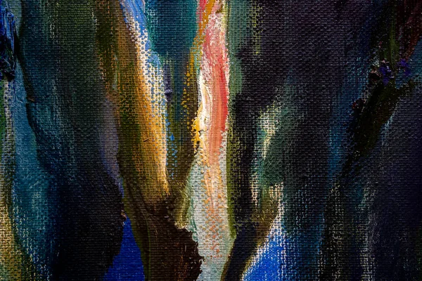 Resmin Renkli Bir Parçası Fırça Palet Bıçak Darbeleriyle Yağlı Boya — Stok fotoğraf