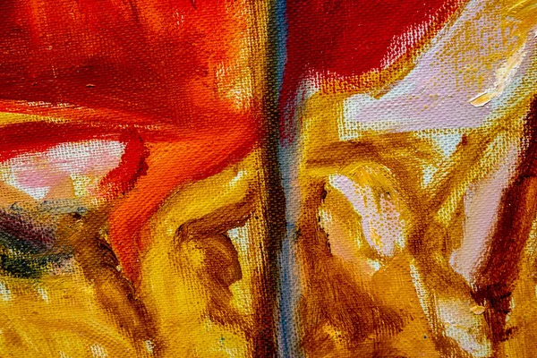 Resmin Renkli Bir Parçası Fırça Palet Bıçak Darbeleriyle Yağlı Boya — Stok fotoğraf