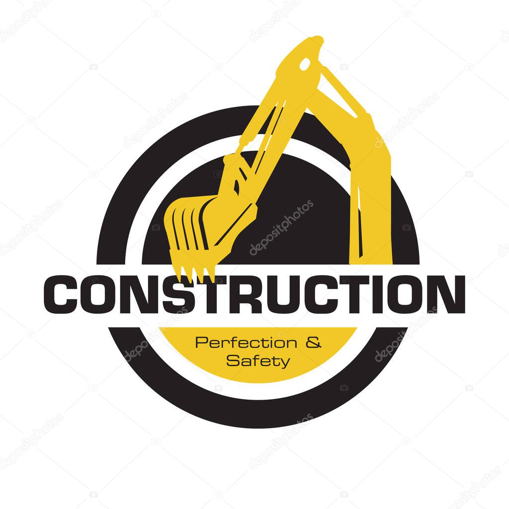 Construction logo illustrator backhoe