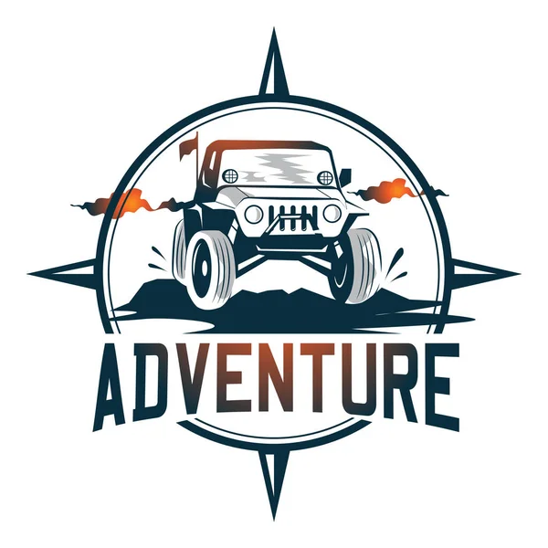 Иллюстрация Логотипа Adventure Car Внедорожник — стоковый вектор
