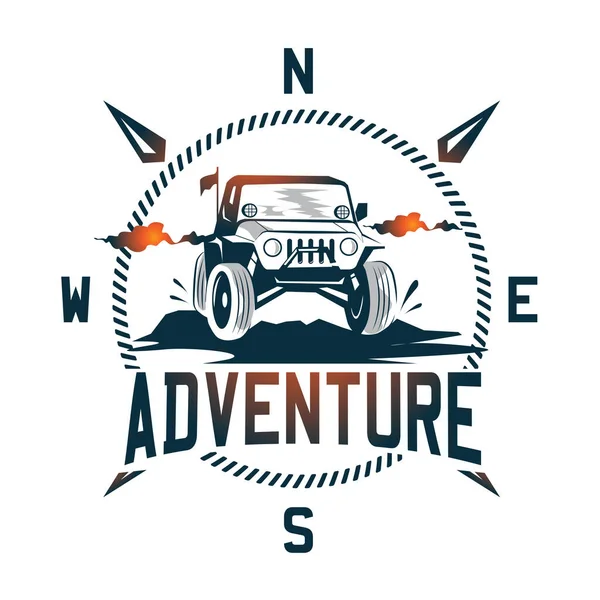 Adventure Car Logó Illusztráció Road Car — Stock Vector