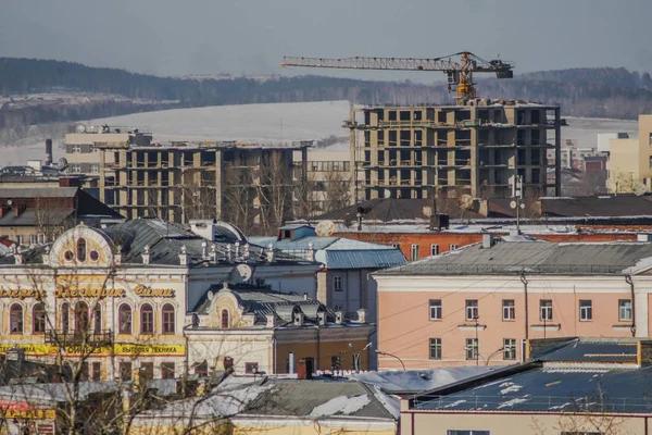 Χειμώνας στην πόλη Ιρκούτσκ — Φωτογραφία Αρχείου