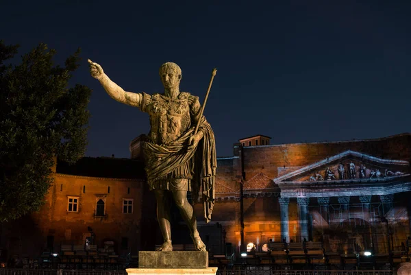 Staty Kejsar Augustus Imperial Forum Italien Rom Bronskopian Originalet Finns — Stockfoto