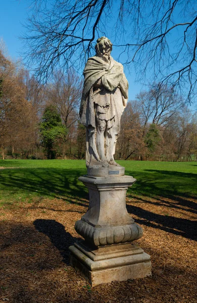 Estatua Piedra Parco Querini Parque Público Más Grande Ciudad Vicenza —  Fotos de Stock