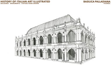 Palladian Bazilikası tam ve boş alanlardan oluşan bir mimaridir. Palladio, Piazza dei Signori 'yi tiyatroya dönüştürür. Tiyatro, Vicenza şehrinin günlük yaşamı haline gelir..