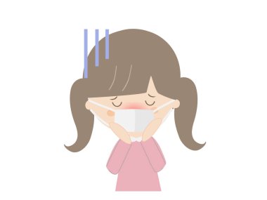 Sıcaktan hasta gibi görünen bir kızın resmi..