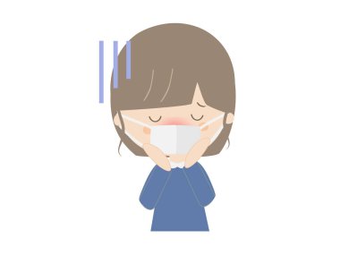 Sıcaktan hasta gibi görünen bir kızın resmi..