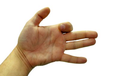 El işareti beyaz arkaplanda izole