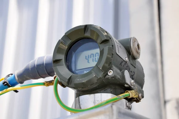 Pressure Transmitter Installed Process Equipment — Stock Photo, Image