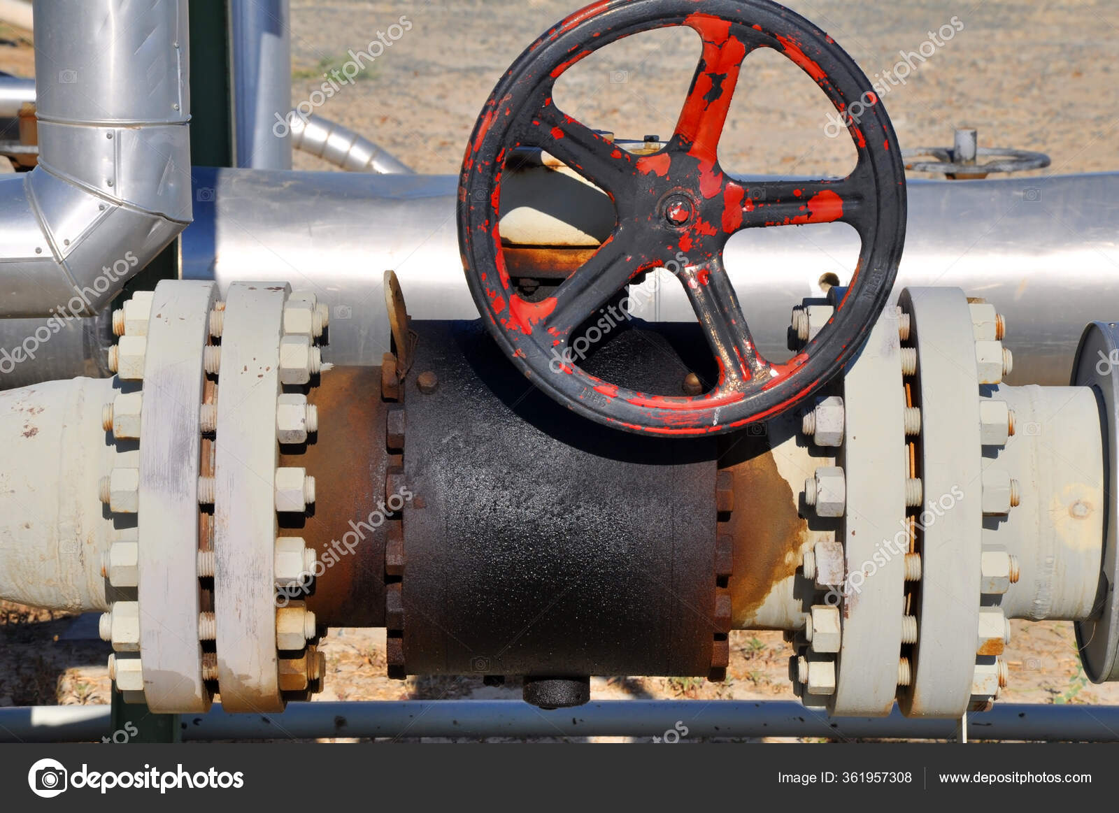 Oil Line Equipped Valve — Stock Photo © photostockbk.ru 361957308