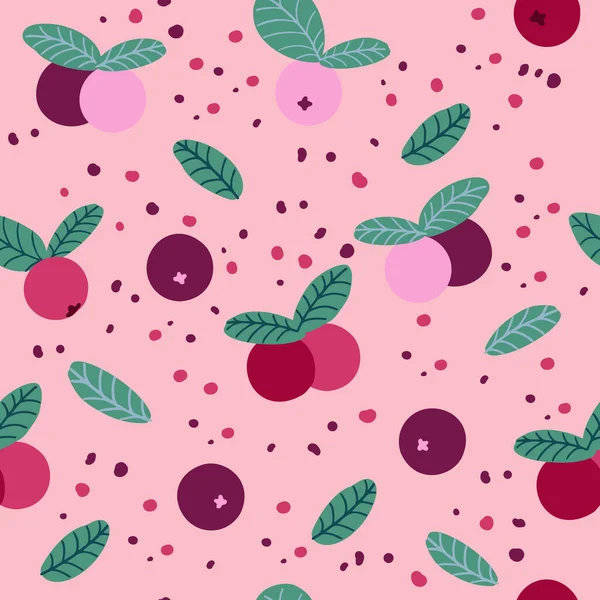 Beautiful Seamless Vector Pattern Red Berries — Stock Vector