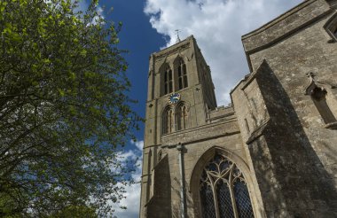 Gedney, Hughnshire, İngiltere, Nisan 2014, St. Mary Magdalene Kilisesi manzarası