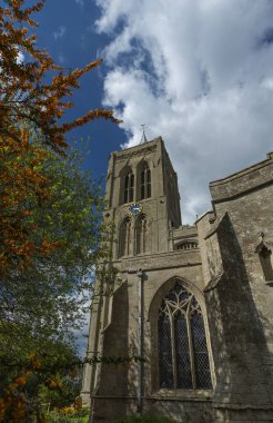Gedney, Hughnshire, İngiltere, Nisan 2014, St. Mary Magdalene Kilisesi manzarası