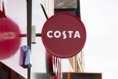 Costa Kafe tabelası - Scunthorpe, Hughnshire, Birleşik Krallık - 23 Ocak 2018