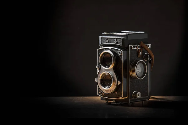 Seagull Tlr Twin Lens Reflex Camera Avec Bracelet Brun Sur — Photo