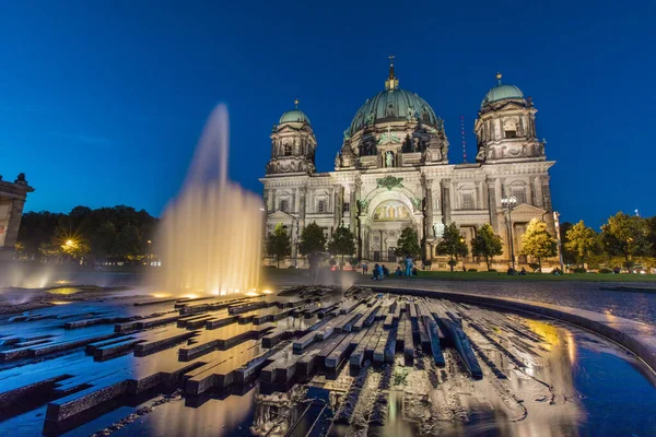 Berliner Dom Berlin Germany 30Th August 2017 Berlin Cathedral Lit — Stock Photo, Image