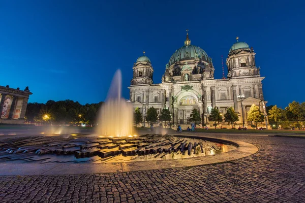 Berliner Dom Berlin Germany 30Th August 2017 Berlin Cathedral Lit — Stock Photo, Image