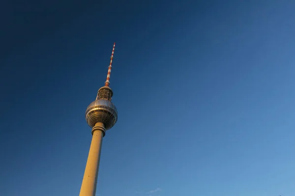 Berlin Tyskland Augusti 2018 Fernsehturm Tower Nära Alexanderplatz — Stockfoto