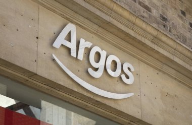 Argos Katalog Mağazası tabelası, ana cadde, Lincoln, the UK - 5 Nisan 2018