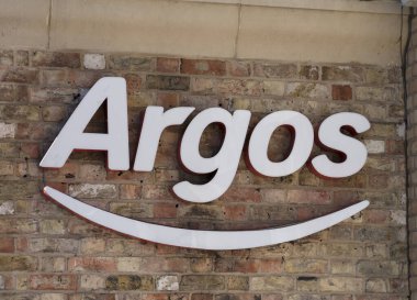 Argos Katalog Mağazası tabelası, ana cadde, Lincoln, the UK - 5 Nisan 2018
