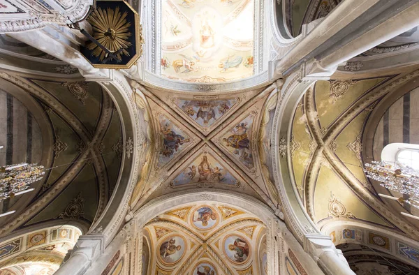 Interior Teto Igreja San Pietro São Pedro Corniglia Spezia Ligúria — Fotografia de Stock