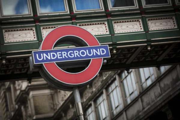 Charing Cross Londen Verenigd Koninkrijk Februari 2019 London Underground Sign — Stockfoto